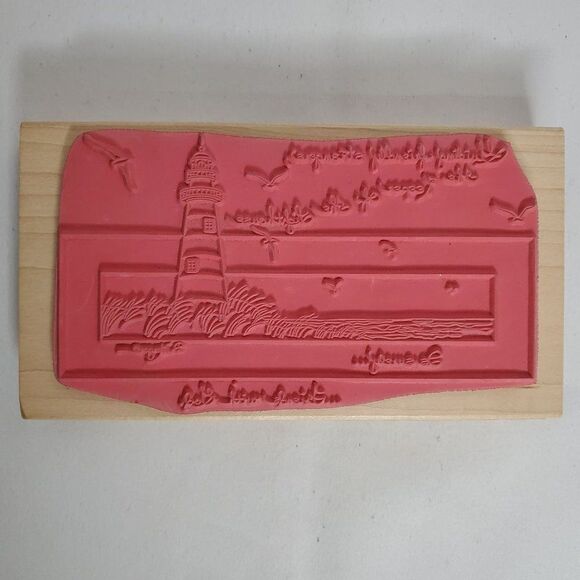 D. Morgan Rubber Stamp Keeper Of The Lighthouse Religious Saying 6.5" X 3.5 - Picture 2 of 3